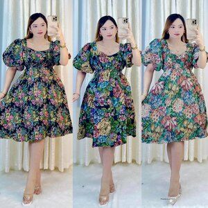 FREESIZE JACQUARD BROCADE DRESS